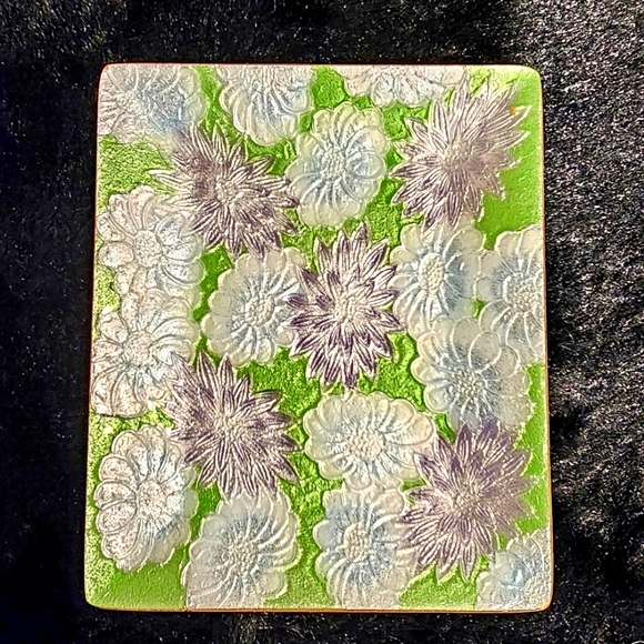 Vintage 1980's & Collectible Japanese Hand-Painted Hinode Cloisonne Floral Tray - Picture 1 of 5